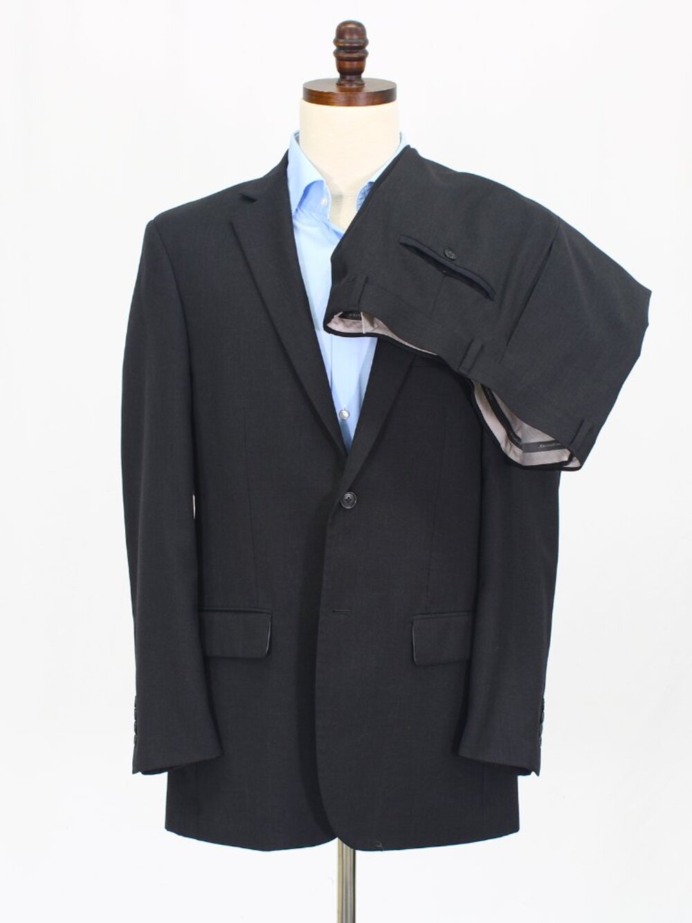 Wilke-Rodriguez 42L 36x31 Gray Full Suit 2-Button Solid R689